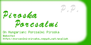 piroska porcsalmi business card